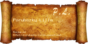 Porubszky Lilla névjegykártya